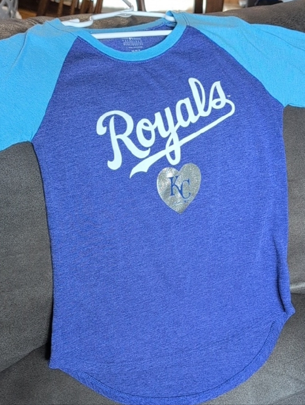 Girls' Royals Raglan Long Sleeve Tee - Blue & Light Blue